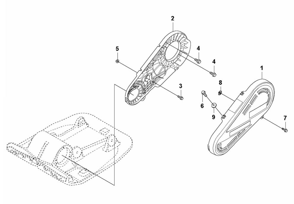 LF 100 L Diesel Belt Guard-Hatz Assembly Parts by Husqvarna