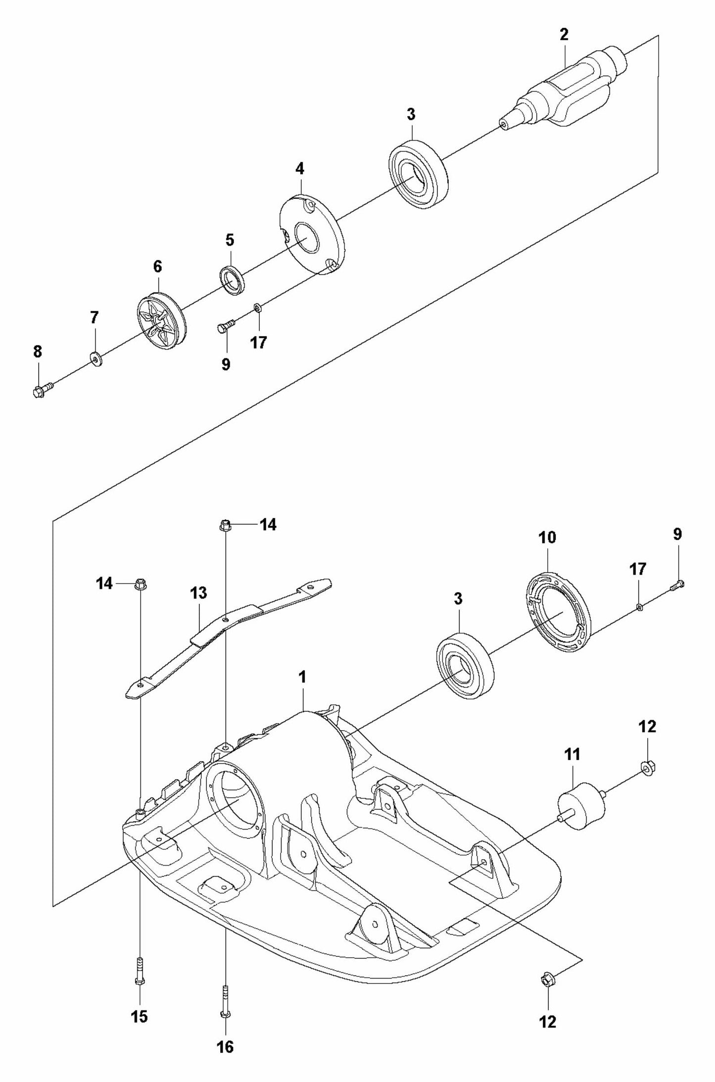 LF 100 L Diesel Ground Plate Installation Assembly Parts by Husqvarna