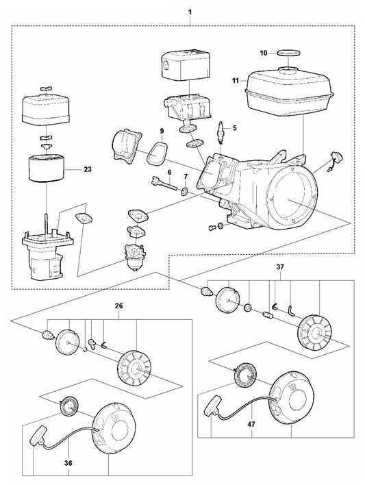 LF 100 L Diesel Engine-Honda GX 160 UT2 SXS4 OH Assembly Parts by Husqvarna
