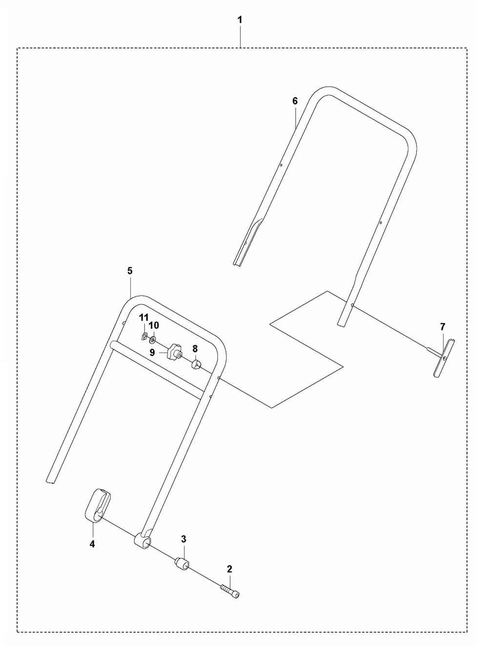 LF 100 LAT Petrol Handle Assembly Parts by Husqvarna