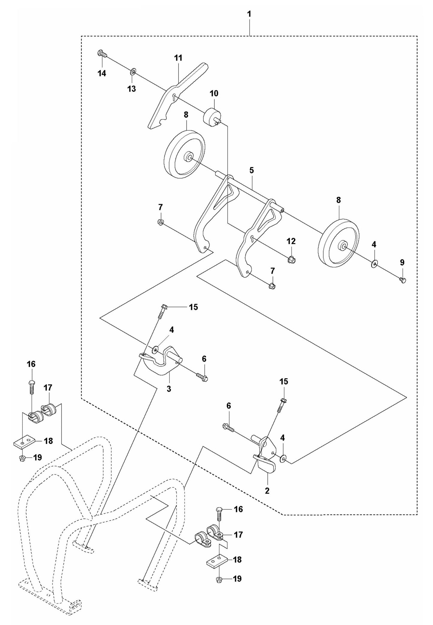 LF 100 L Diesel Transport Device Assembly Parts by Husqvarna