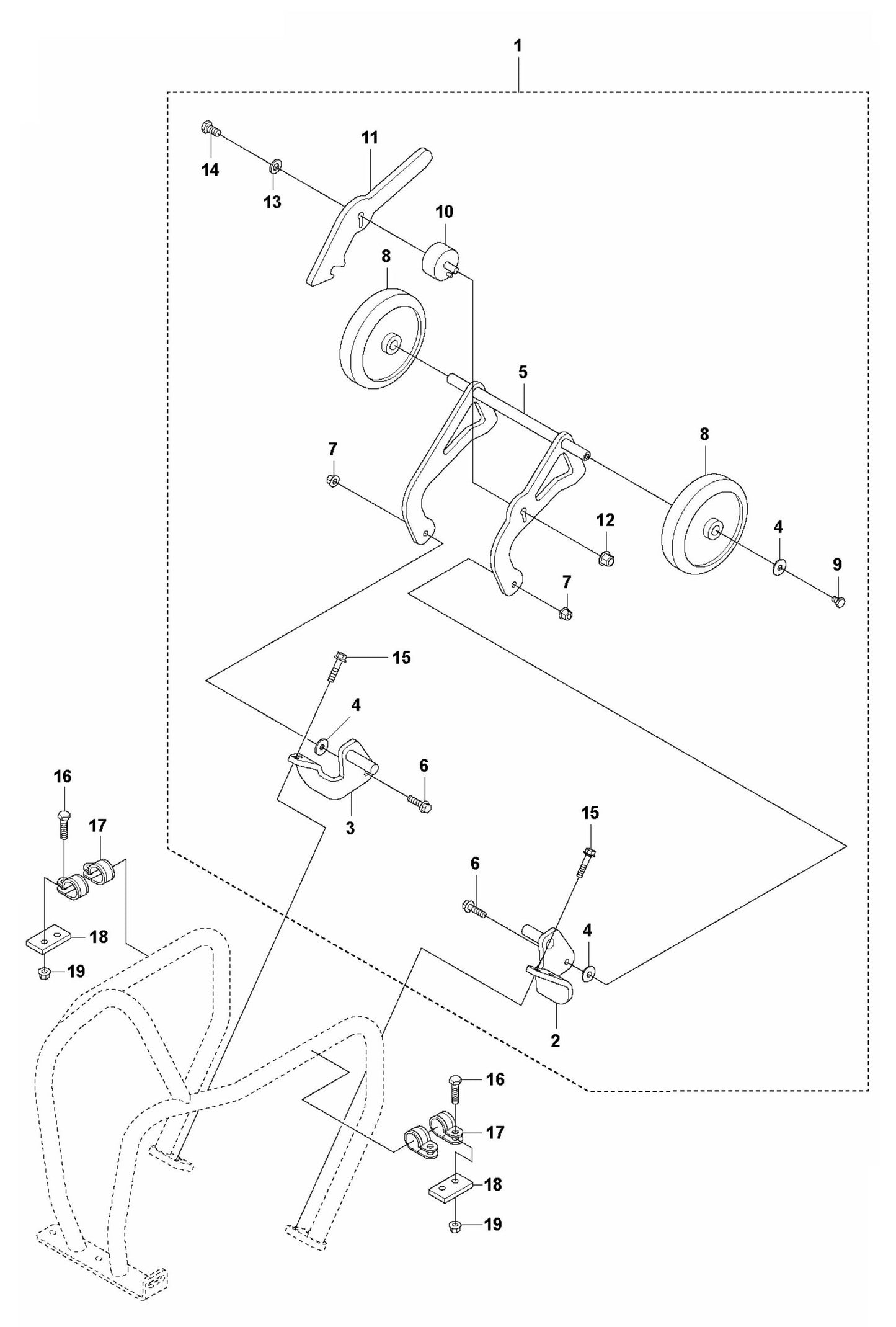 LF 100 LAT Diesel Transport Device Assembly Parts by Husqvarna