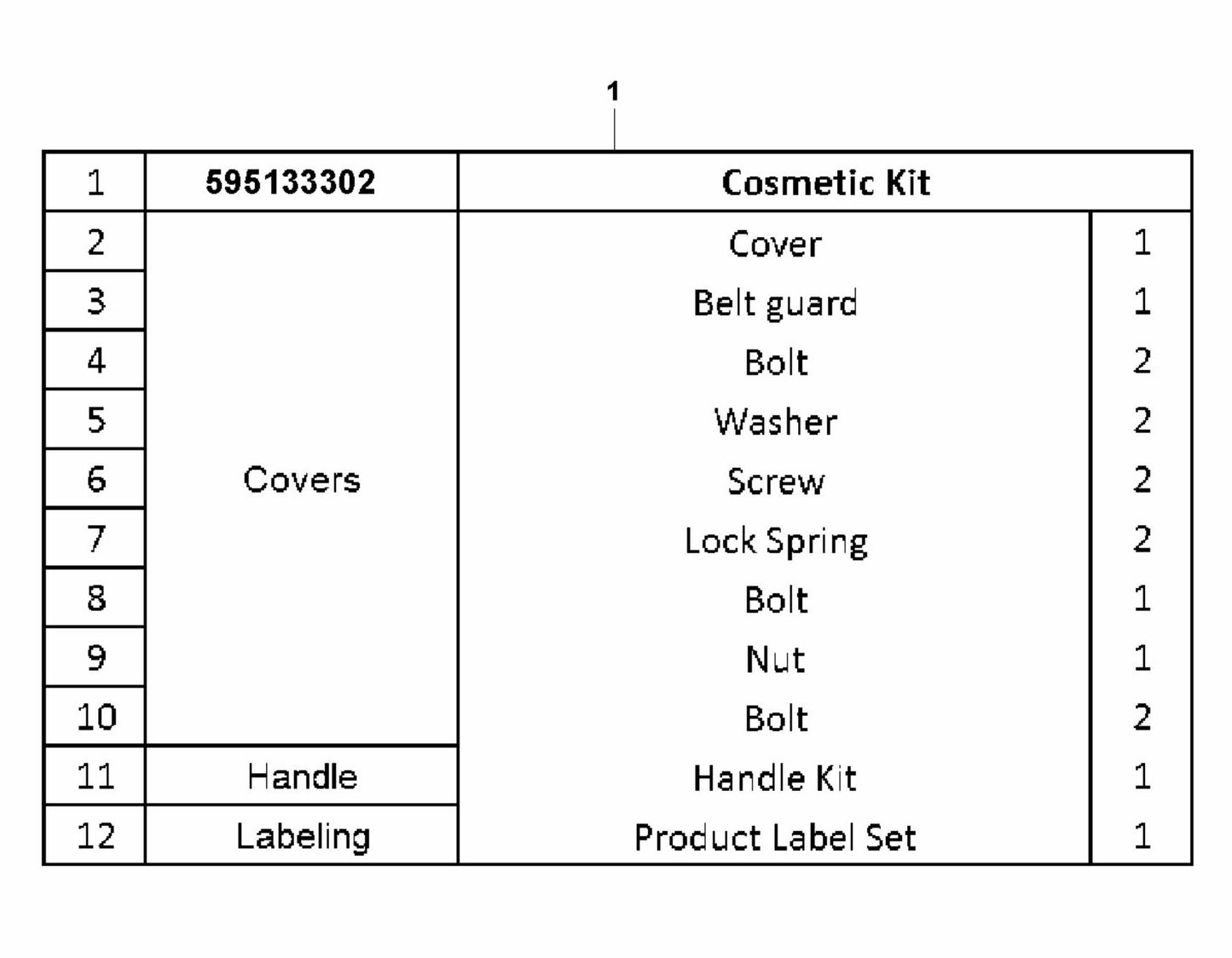LF 100 L Diesel Cosmetic Kit-Hatz Assembly-1 Parts by Husqvarna