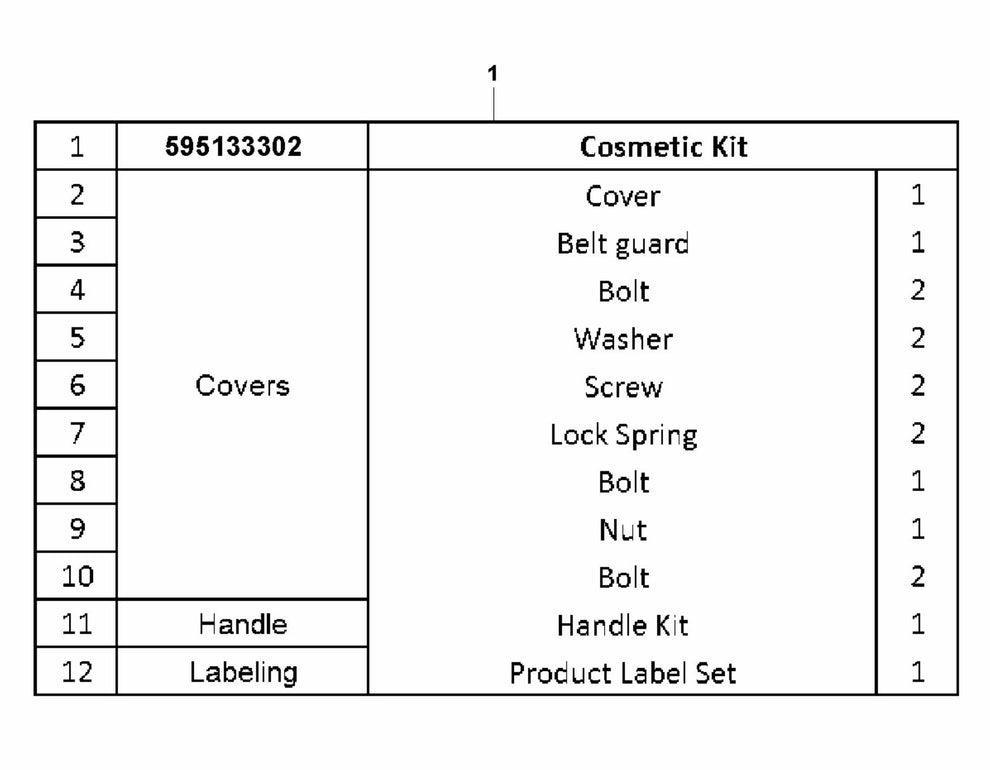 LF 100 L Diesel Cosmetic Kit-Hatz Assembly-1 Parts by Husqvarna