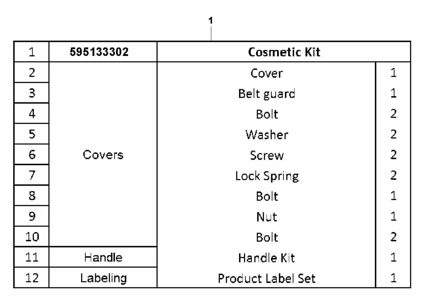 LF 100 LAT Diesel Cosmetic Kit-Hatz Assembly-1 Parts by Husqvarna
