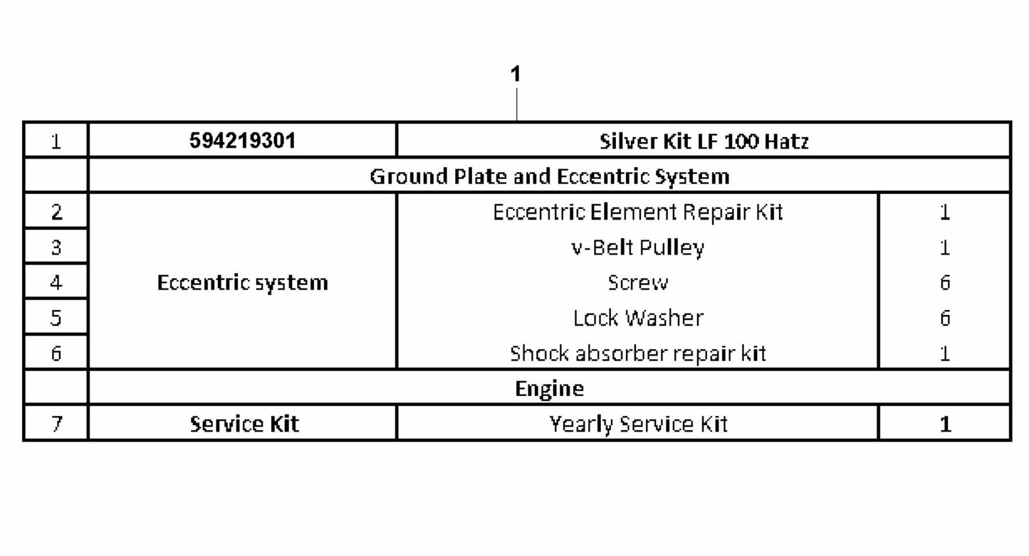 LF 100 LAT Diesel Silver Kit-Hatz Assembly Parts by Husqvarna