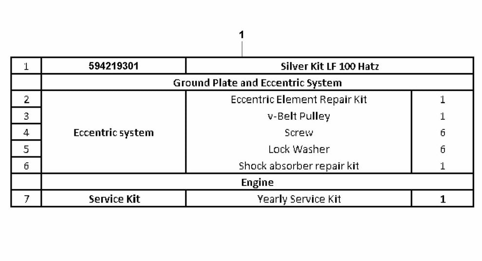 LF 100 LAT Diesel Silver Kit-Hatz Assembly Parts by Husqvarna