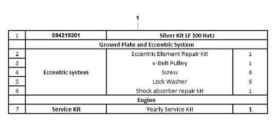 LF 100 L Diesel Silver Kit-Hatz Assembly Parts by Husqvarna