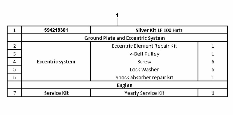 LF 100 L Diesel Silver Kit-Hatz Assembly Parts by Husqvarna