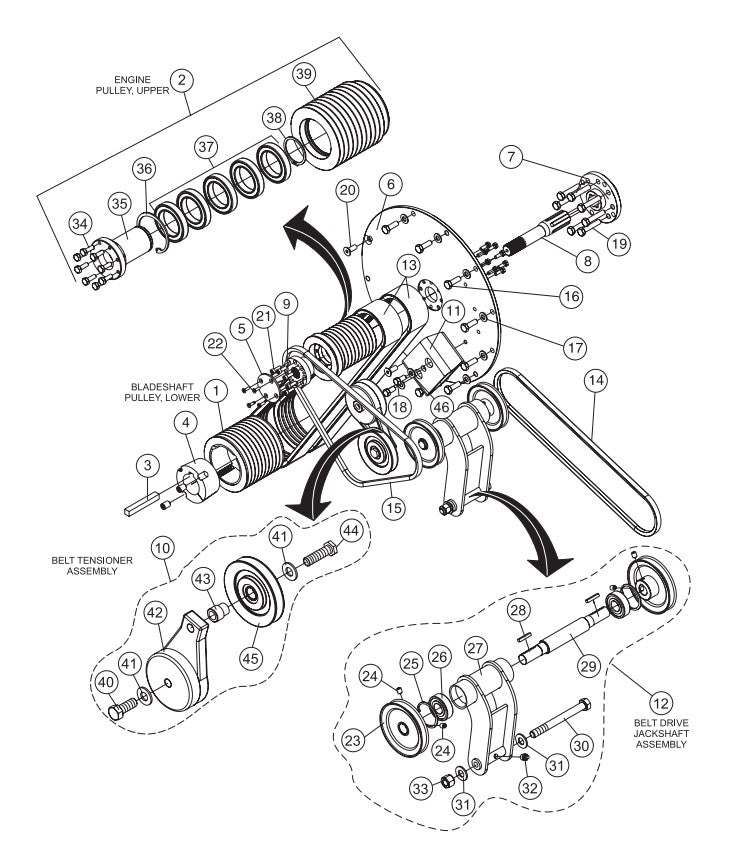 Pulley and V-Belt Assembly Parts-SP605716, SP605720, SP605726, SP605730, SP605736 57 HP DEUTZ DIESEL ENGINE