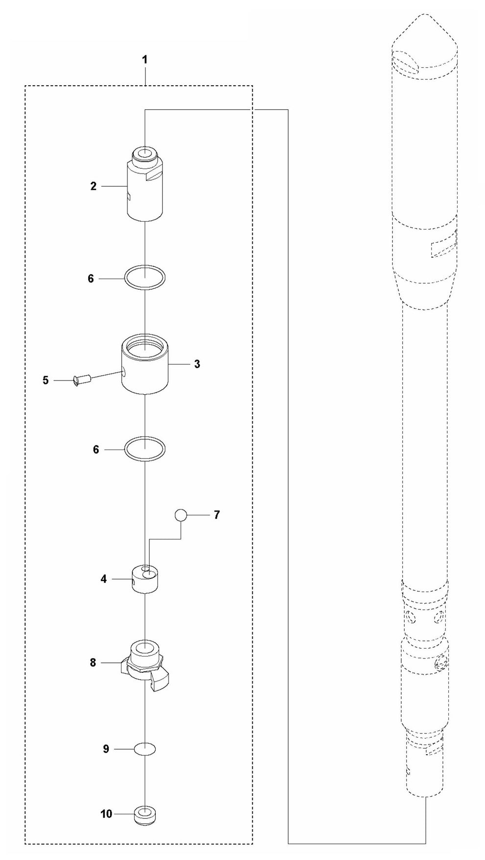 PV 107 Quick Coupling with Ball-Stop Valve Assembly Parts by Husqvarna