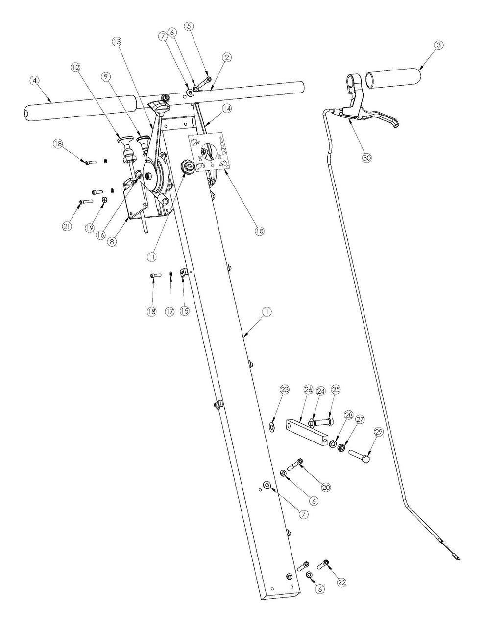 Soff Cut 2000E, 2009-30 Handle Assembly Parts by Husqvarna