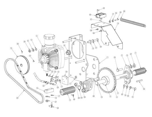 Soff Cut 2000E, 2009-30 Hydraulic Pump Motor Assembly Parts by Husqvarna