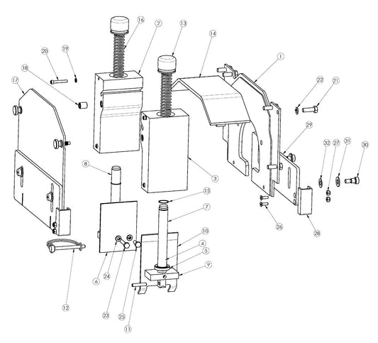 Soff Cut 2000E, 2009-30 Blade Block Assembly Parts by Husqvarna