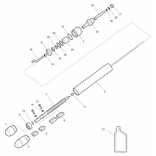 AX56 rigid cane option Vibrating element Assembly Parts by husqvarna