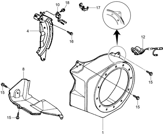 MVH128GH Honda GX160UT2SCM Fan Cover Assembly Parts