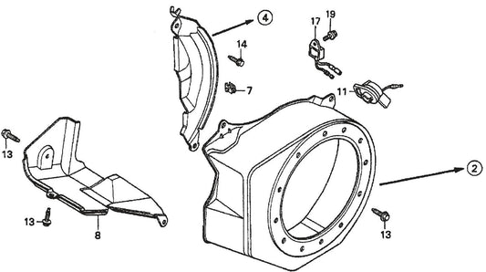 MVC70H/HW Honda GX160K1QMX2 Engine Fan Cover Assembly Parts