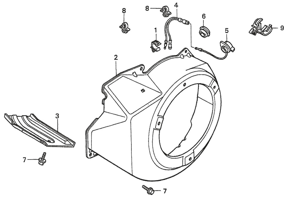 MVH200GH Honda GX240K1SMX2 Engine Fan Cover Assembly Parts