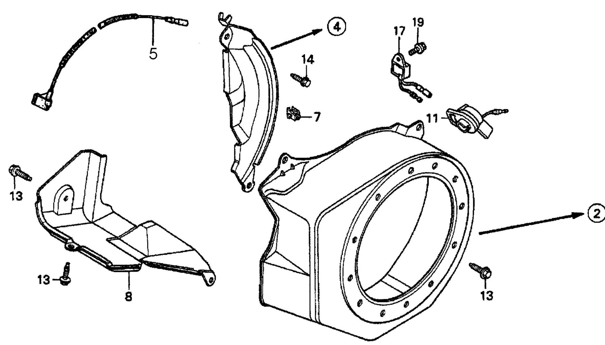 MVC90H Honda GX160K1QMX2/GX160U1QMX2 Engine Fan Cover Assembly Parts