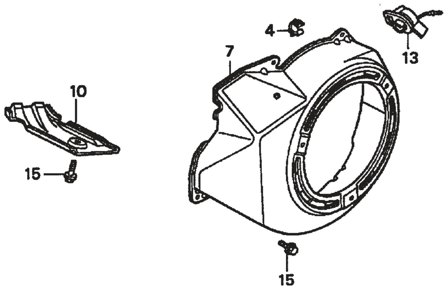 Honda GX390K1QWT2 Engine Fan Cover Assembly Parts For SP2 13H20A SP2 S20H20A  By Multiquip