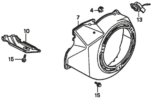 Honda GX390K1QWT2 Engine Fan Cover Assembly Parts For SP2 13H20A SP2 S20H20A  By Multiquip