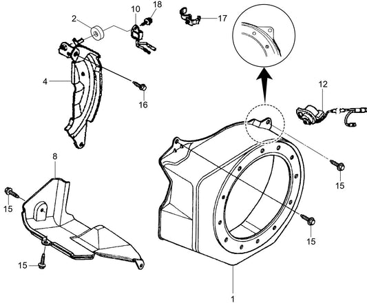 MVB85H Honda GX120UT2SM12 Engine Fan Cover Assembly Parts