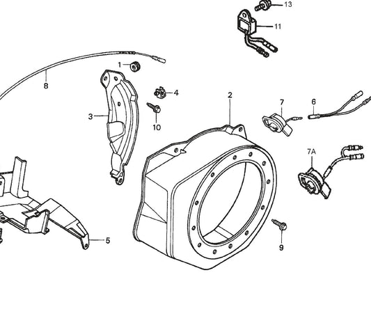 MQ QP204H HONDA GX120K1PX2/GX120U1PX2 Engine Fan Cover Assembly Parts By Multiquip