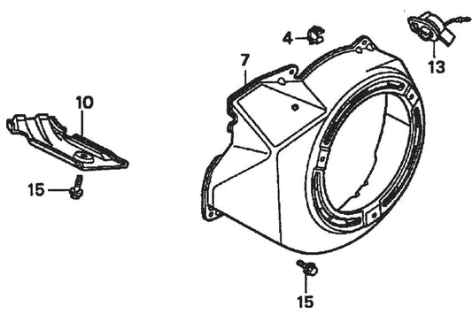 HONDA GX390K1QWT2/GX390U1QWT2 Engine Fan Cover Assembly Parts For SP1 Street Pro 1 Series By Multiquip
