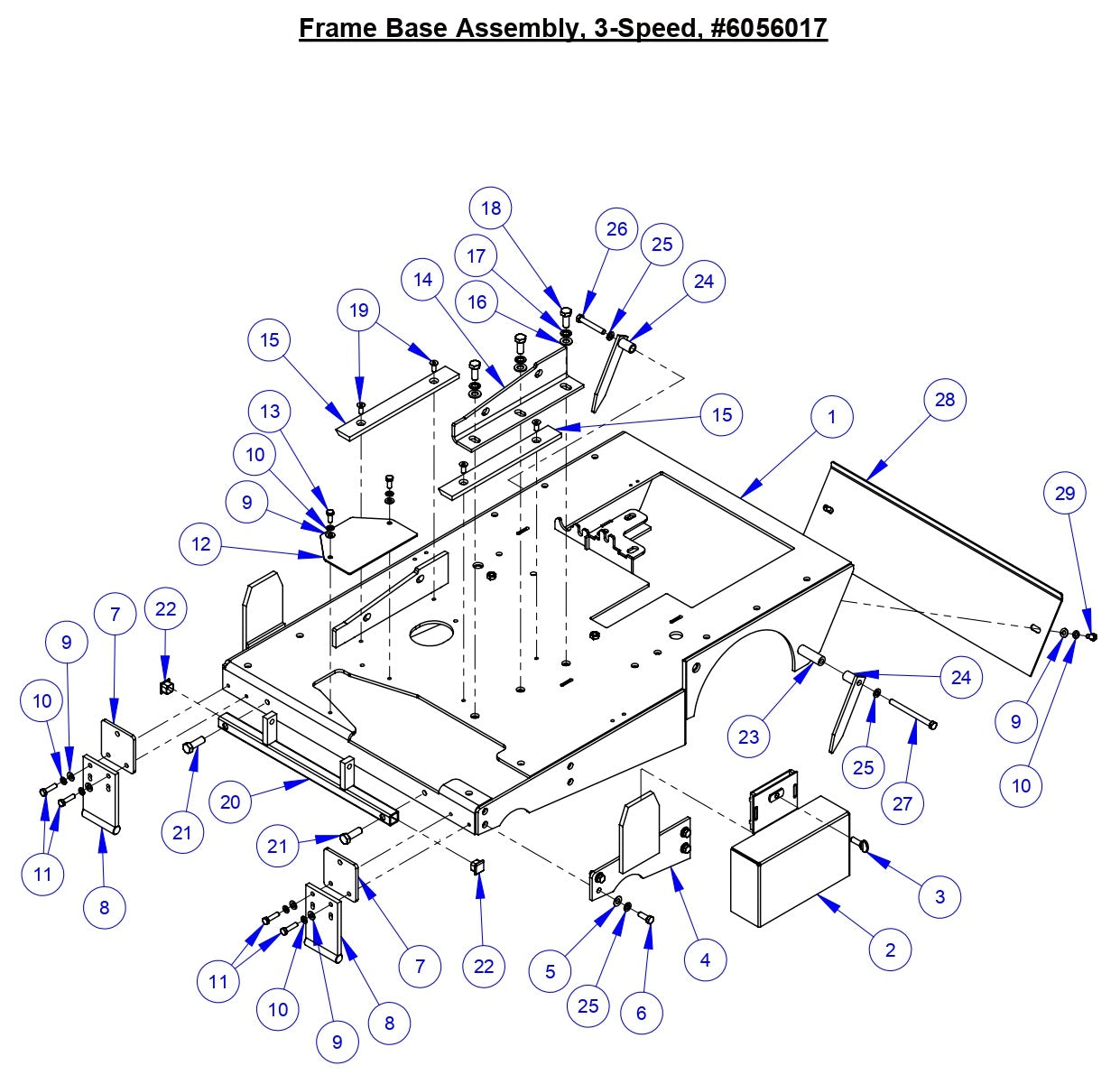 CC5555GK Frame Base Assembly, 3-Speed