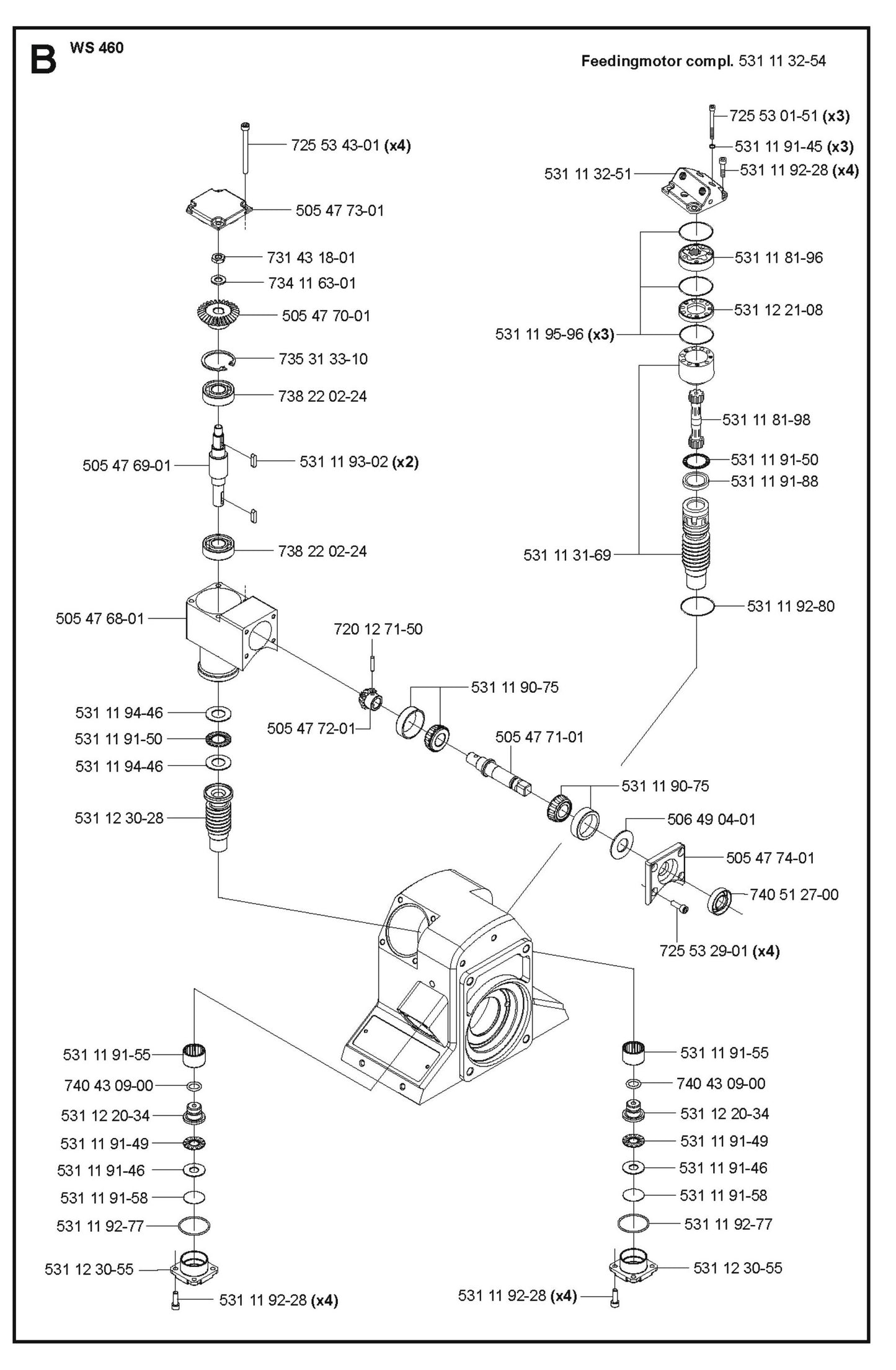Feeding Motor Parts For WS 460  By Husqvarna