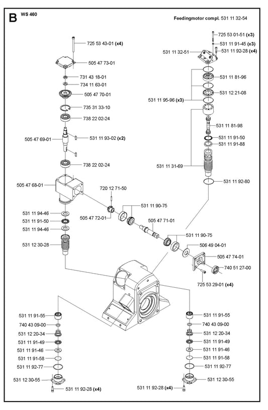 Feeding Motor Parts For WS 460  By Husqvarna