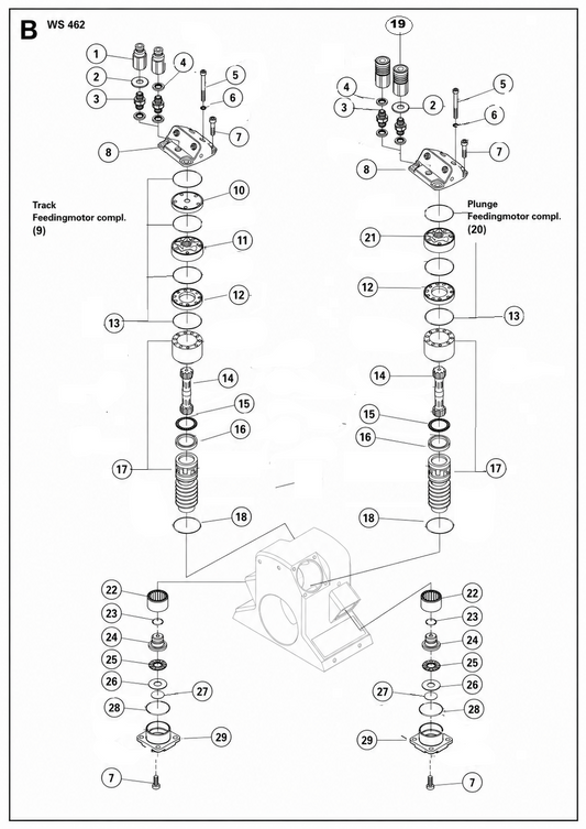 Feeding Motor Complete Assembly Parts For WS 462, WS 463 By Husqvarna