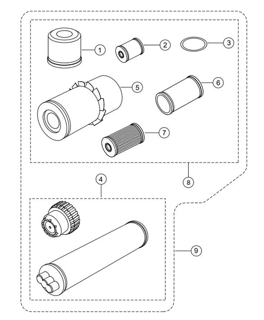 Filter Set Assembly Parts-RX 1575, RX 157533 YANMAR 3TNV80F DIESEL ENGINE