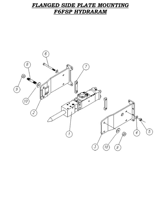 Flanged Side Plate Mounting F6FSP Hydraram