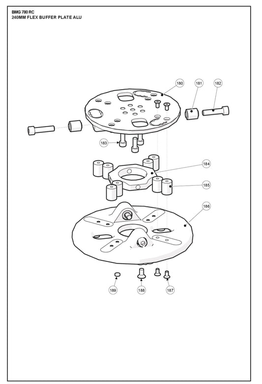 240MM Flex Buffer Plate ALU Parts For BMG 780RC By Husqvarna