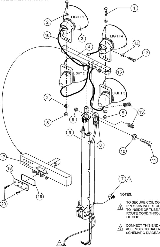 Floodlight Mounting Assembly Parts for MLT Light Towers by Multiquip
