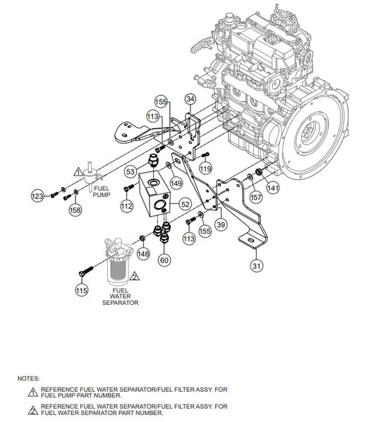 Flow Divider And Mounting Assembly Parts-RX 1575, RX 157533 YANMAR 3TNV80F DIESEL ENGINE