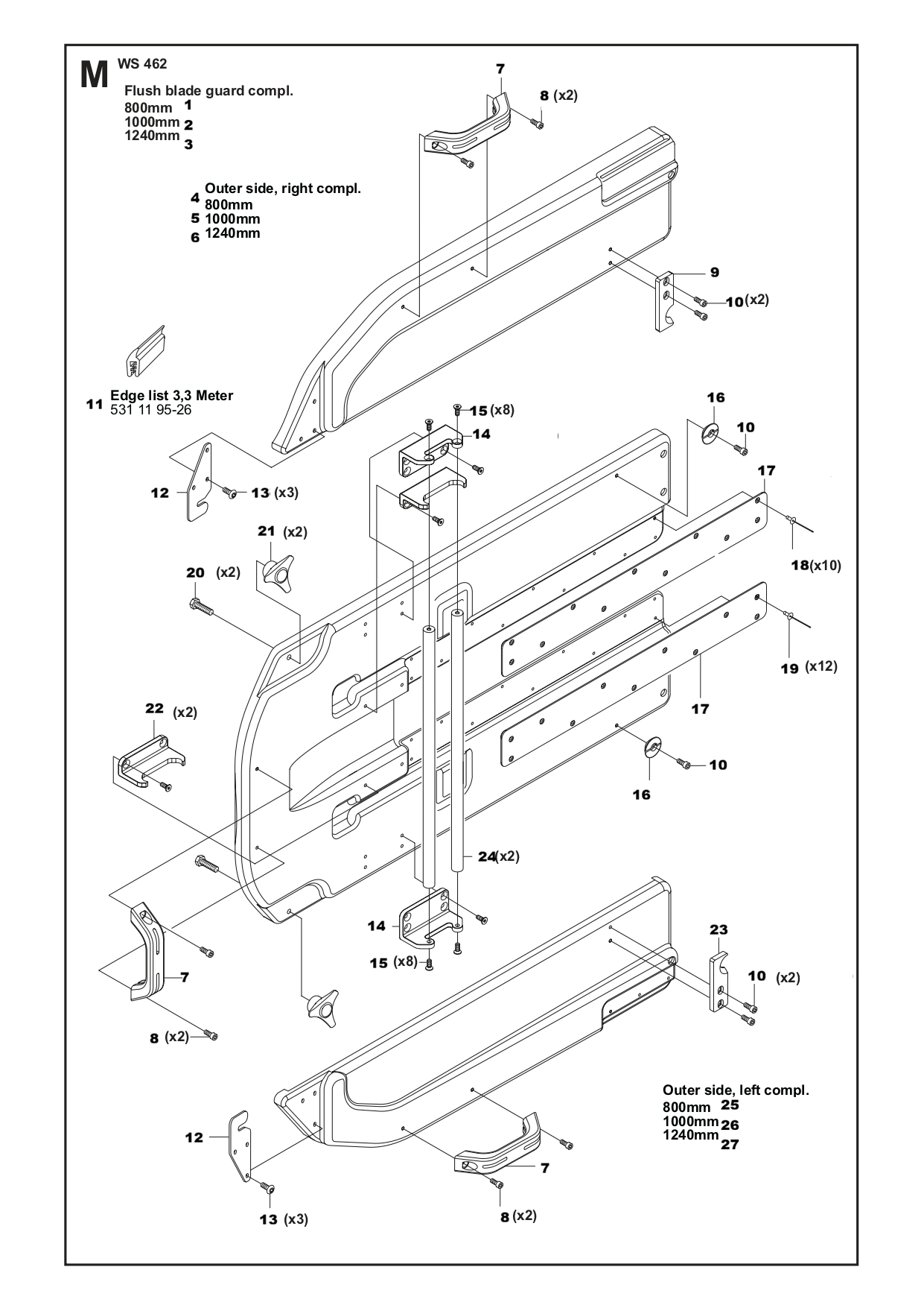 Flush Blade Guard Complete Assembly Parts For WS462 By Husqvarna