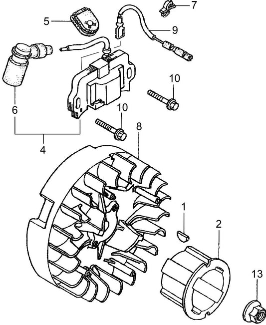 MTX50HD Honda GX100RTKRBF Engine Flywheel/Ignition Coil Assembly Parts