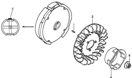 MVC70H/HW Honda GX160K1QMX2 Engine Flywheel  Assembly Parts