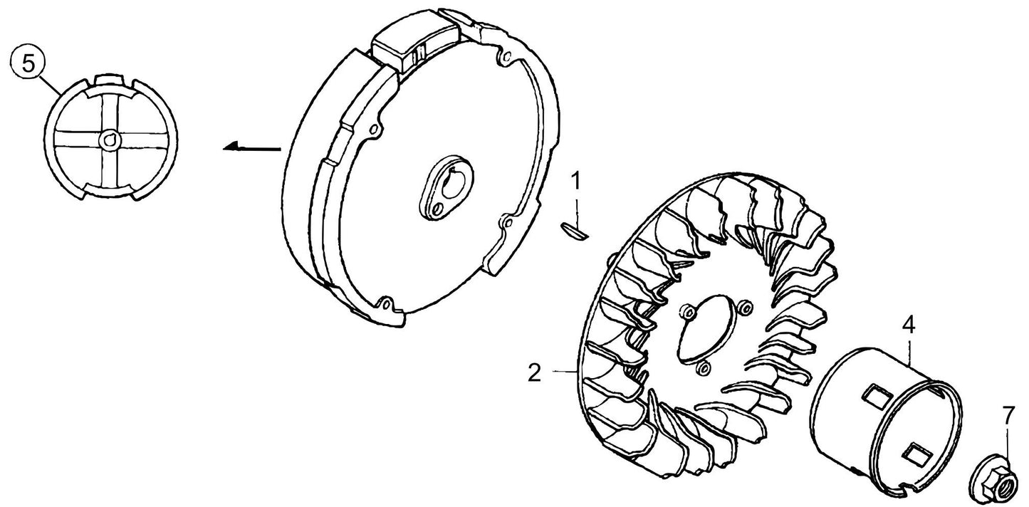 MVC64-VH/VHW Honda GX120U1SM12 Engine Flywheel Assembly Parts