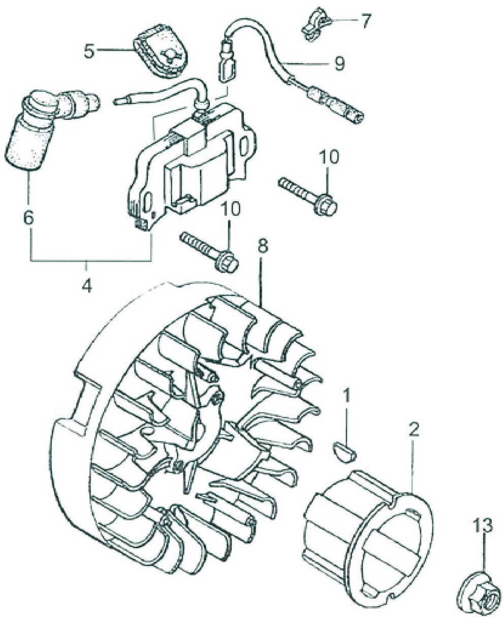 MTX70HD Honda GX100RTKRBF Engine Flywheel Ignition Assembly Parts