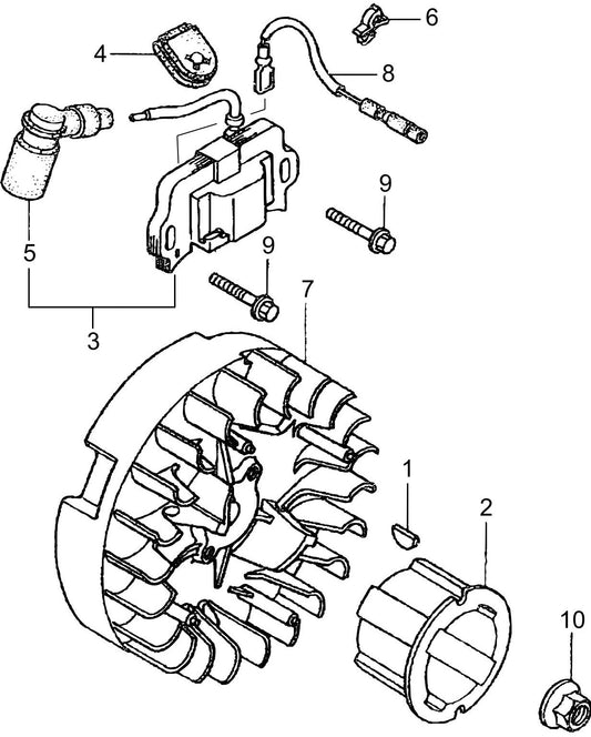 MTX80HDR Honda GX120RTKRBF Engine Flywheel Ignition Assembly Parts