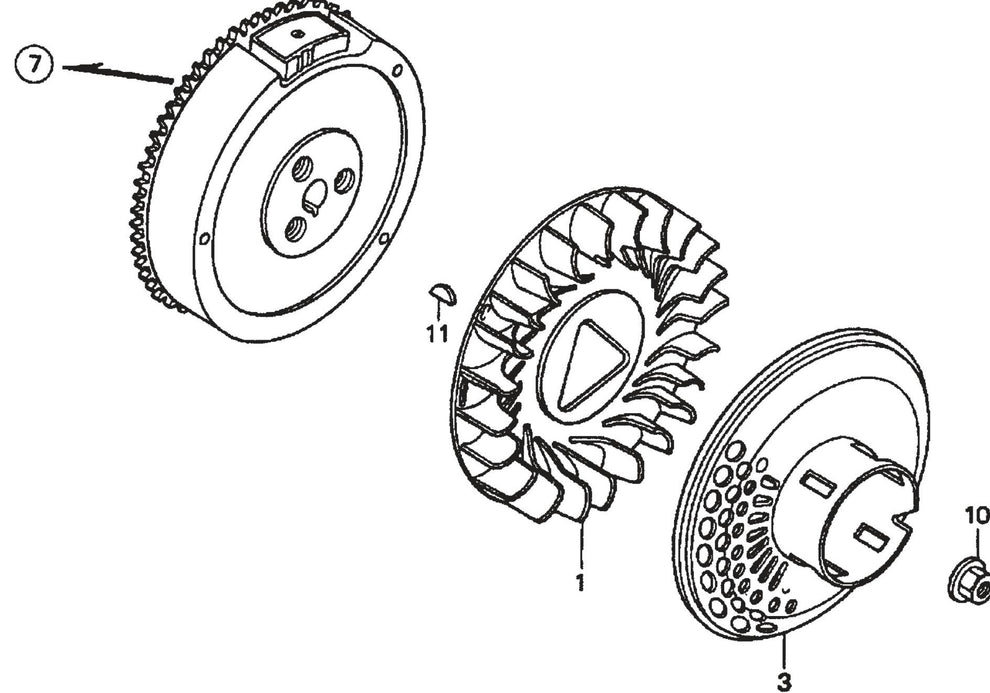 Honda GX390K1QWT2 Engine Flywheel Assembly Parts For SP2 13H20A SP2 S20H20A By Multiquip