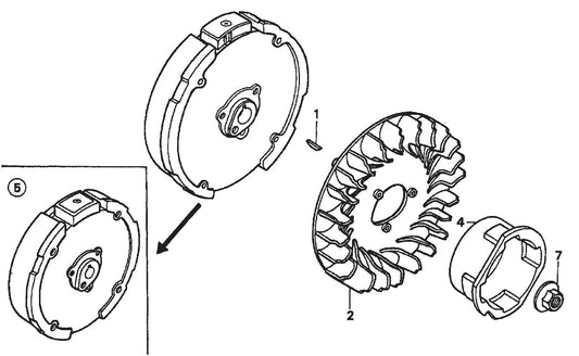 HONDA GX200QXC9 Flywheel Assembly Parts For FCG1 Series by Multiquips 