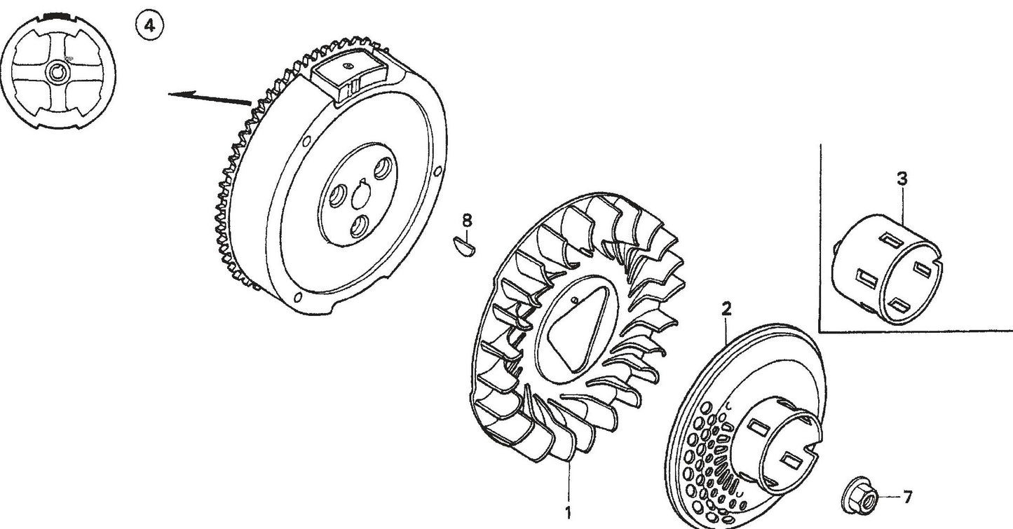 MVH200GH Honda GX240K1SMX2 Engine Flywheel Assembly Parts