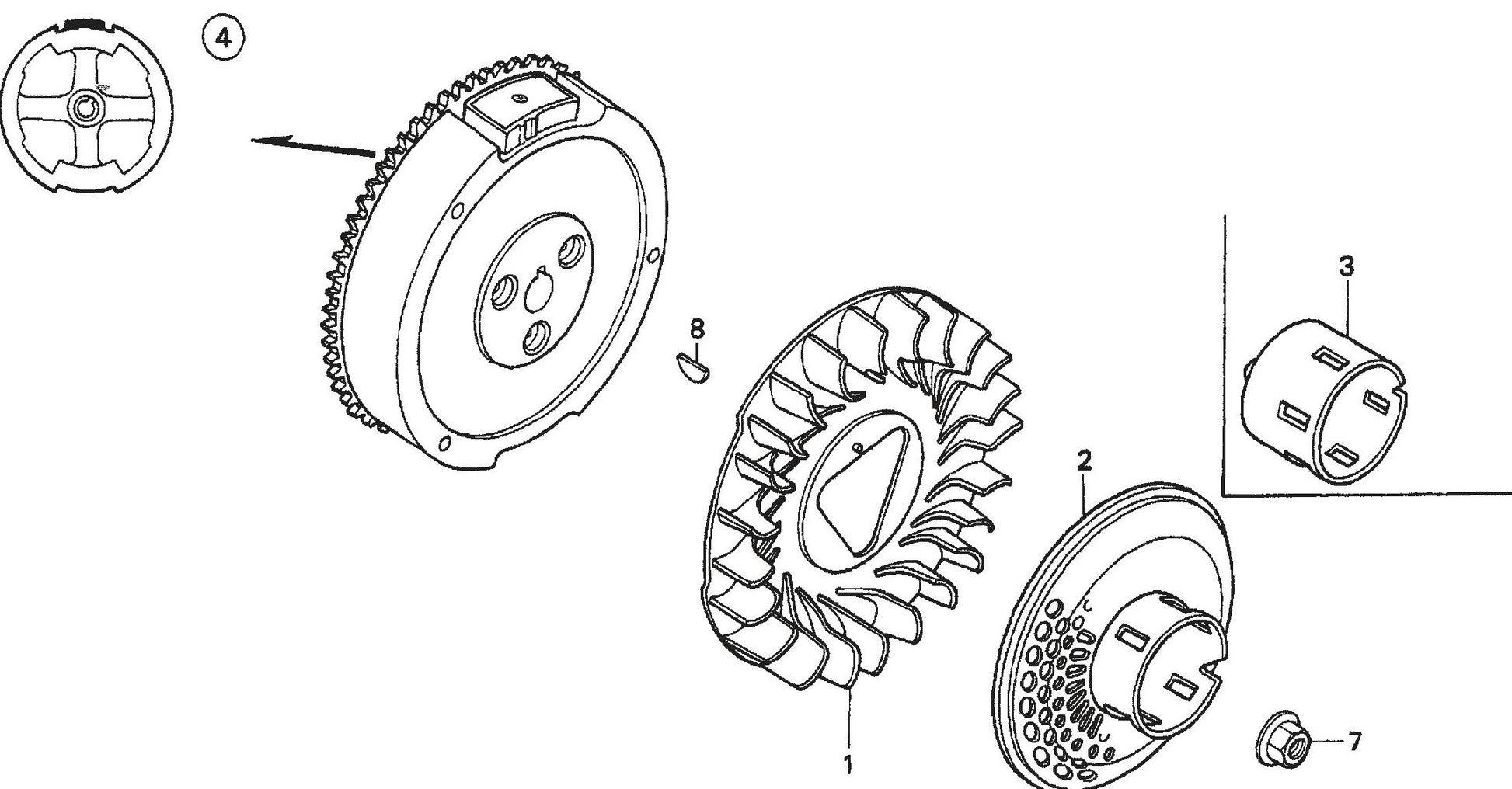 MVH200GH Honda GX240K1SMX2 Engine Flywheel Assembly Parts