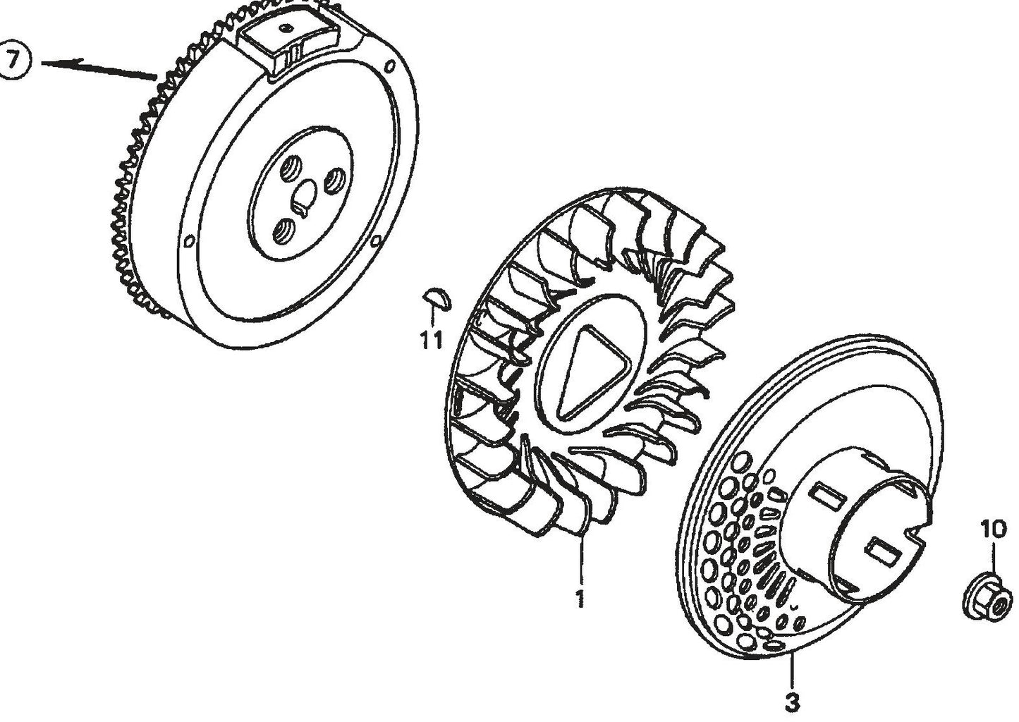 HONDA GX390K1QWT2/GX390U1QWT2 Engine Flywheel Assembly Parts For SP1 Street Pro 1 Series By Multiquip