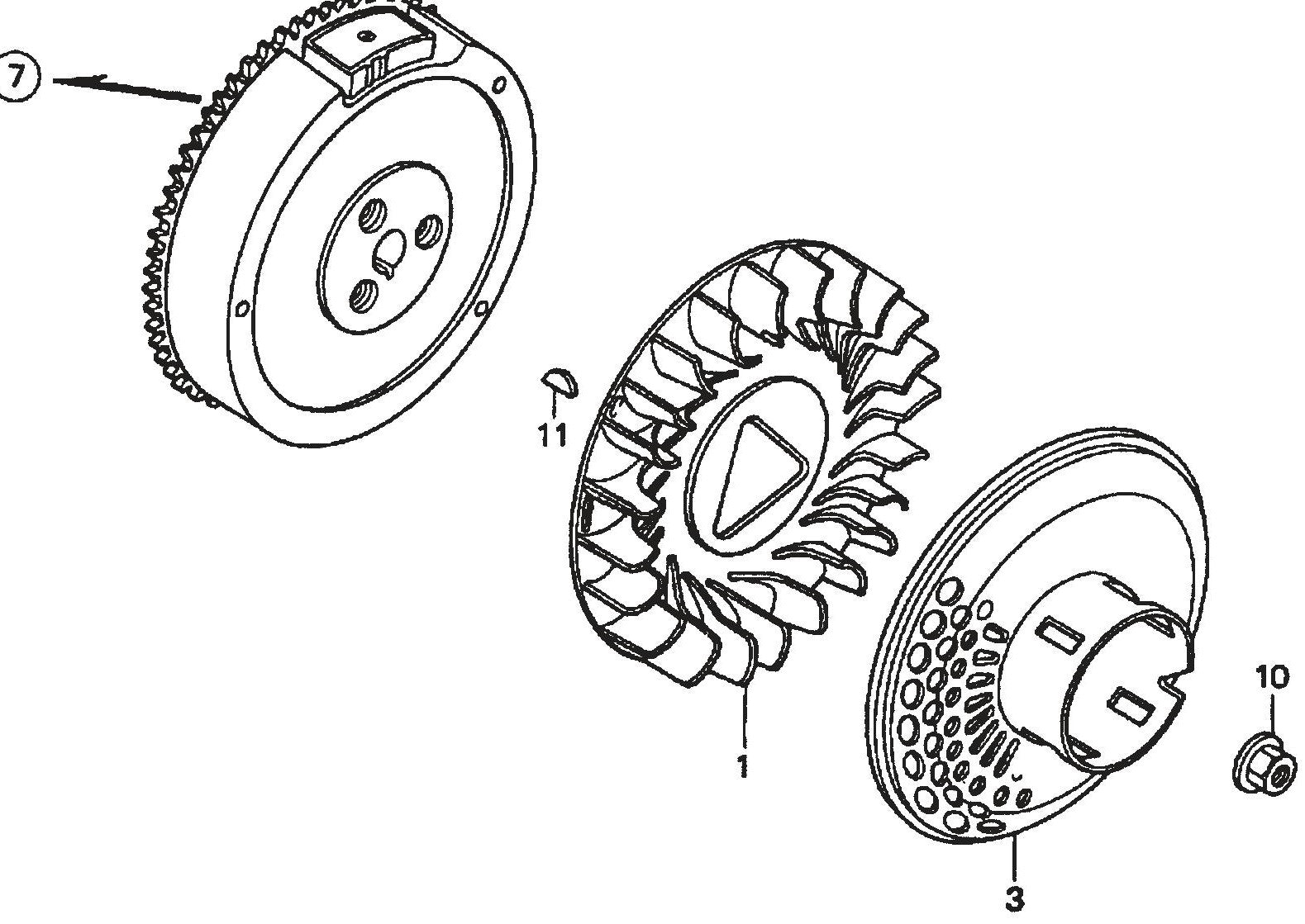 HONDA GX390K1QWT2/GX390U1QWT2 Engine Flywheel Assembly Parts For SP1 Street Pro 1 Series By Multiquip