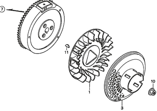 HONDA GX390K1QWT2/GX390U1QWT2 Engine Flywheel Assembly Parts For SP1 Street Pro 1 Series By Multiquip